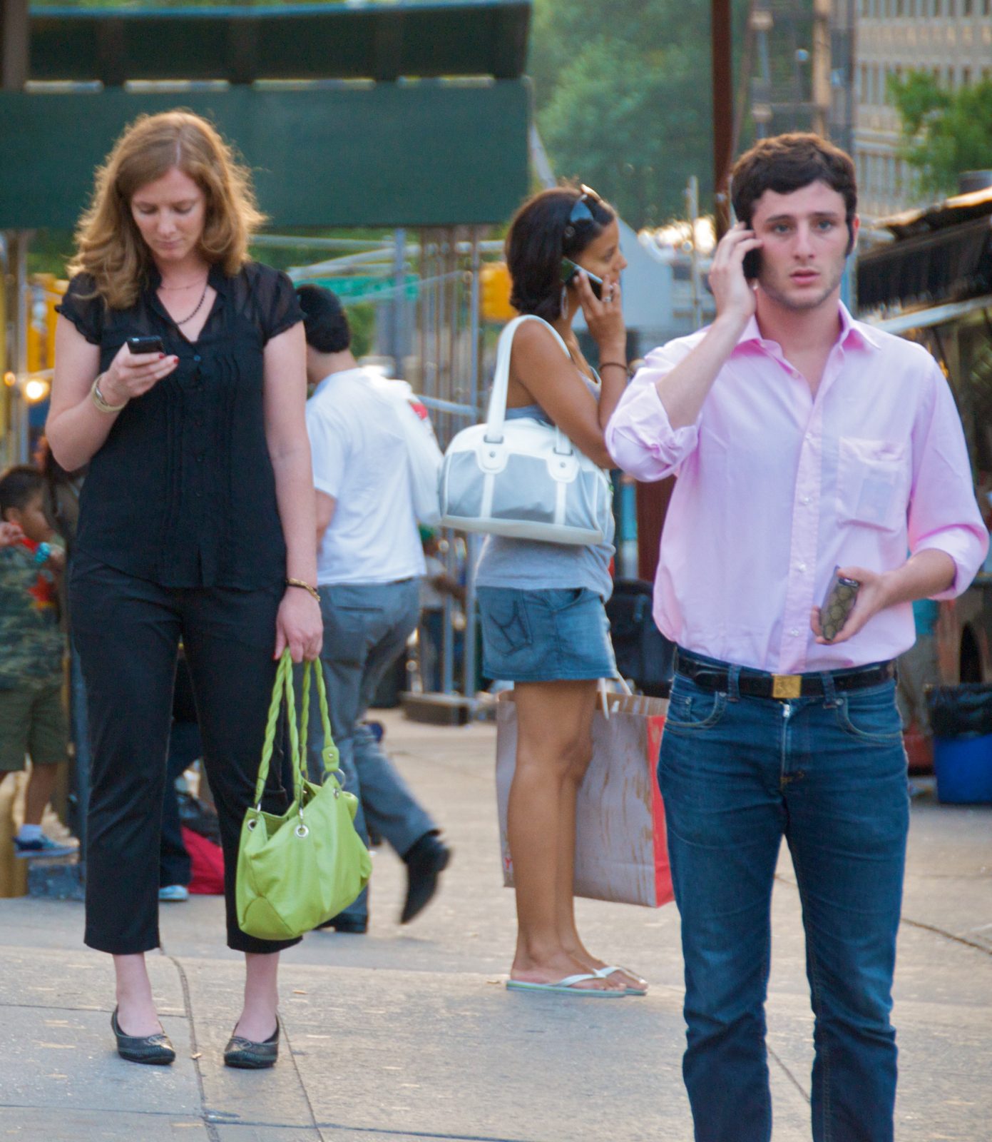 People on phones